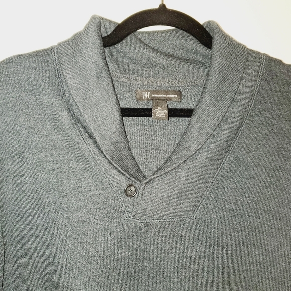 INC NWT Lightweight Long Sleeve Shawl Neck Sweater Grey 265 - Picture 5 of 6